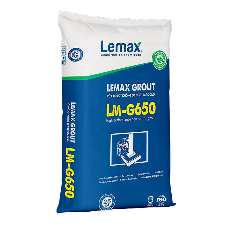 Vữa Grout (Gốc xi măng) Lemax LM-G650 – 25Kg/Bao